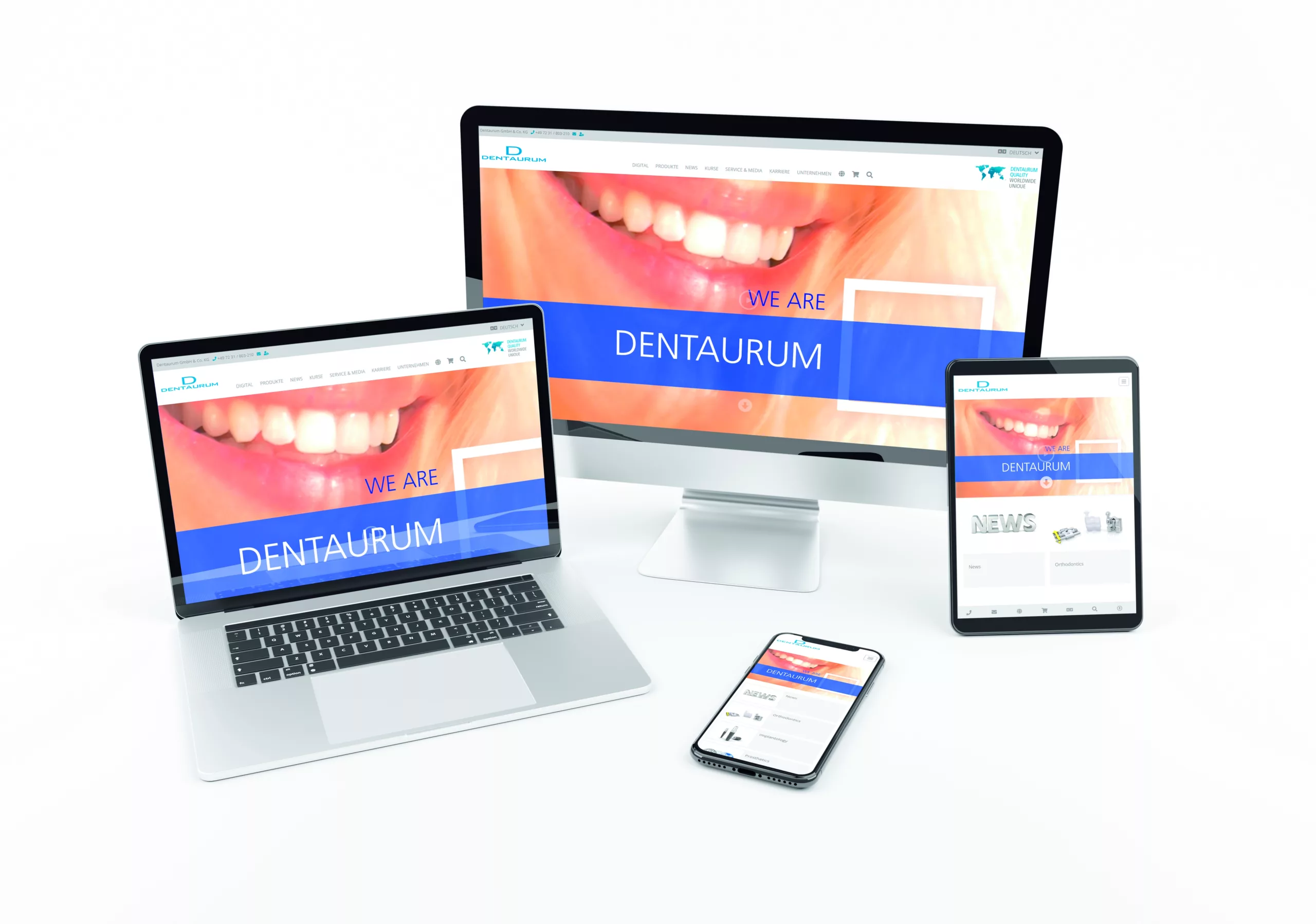Das neue Dentaurum Website Erlebnis am PC, Tablet oder Smartphone.