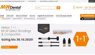 Screenshot der Website von M+W Dental.