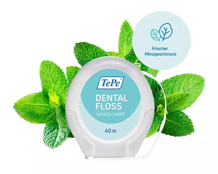 TePe Dental Floss bietet eine effektive und angenehme Zahnzwischenraumreinigung mit einem frischen minzigen Erlebnis.