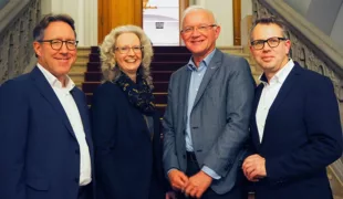 V.l.n.r.: Prof. Dr. Michael Böckelmann, Dr. Petra Rambow-Bertram, Prof. Dr. Josef Hilbert, Thomas Nerlinger.