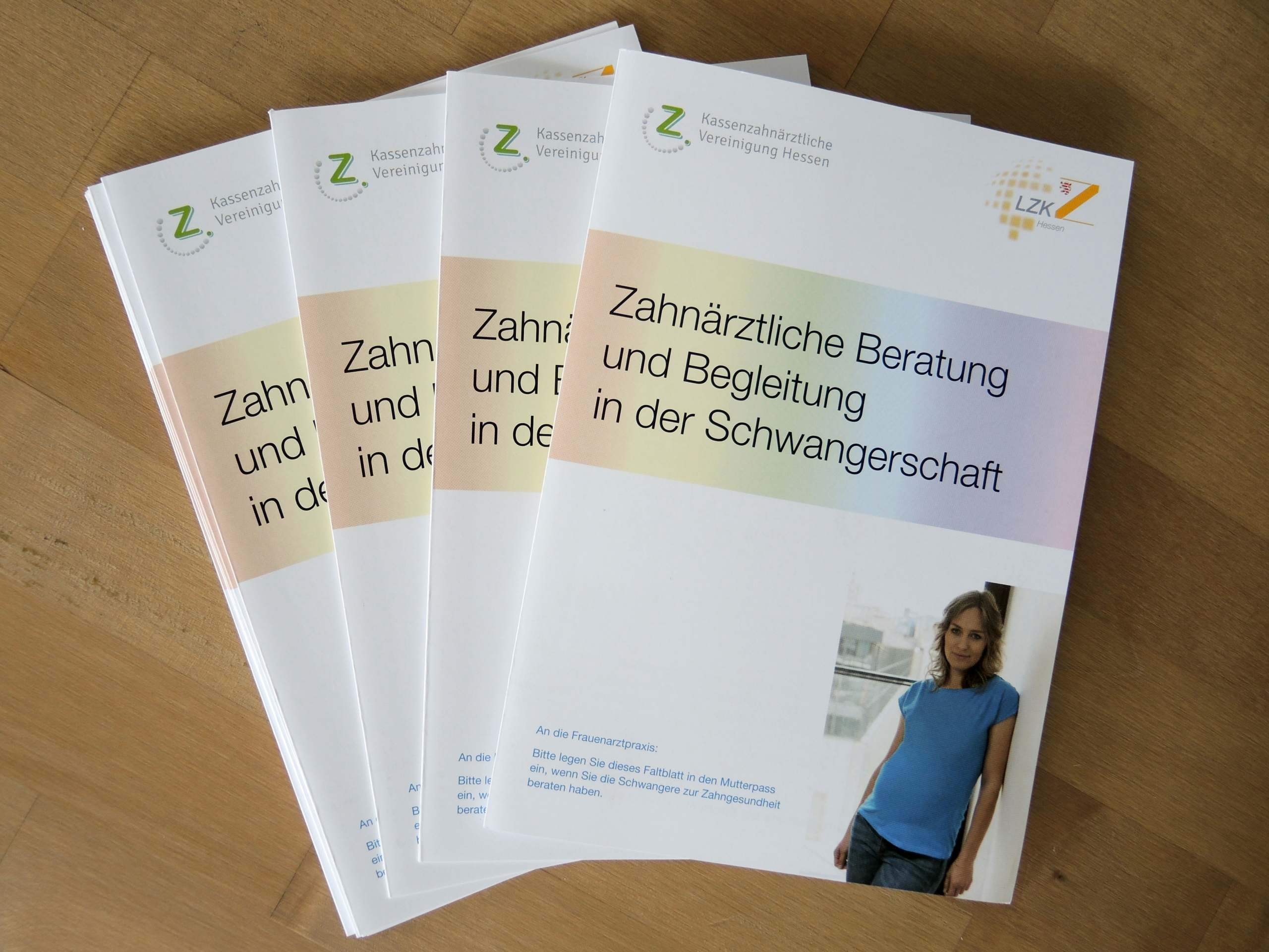 Werdende Mütter können bereits in der Schwangerschaft viel für die Zahngesundheit ihres Kindes tun: Darüber informiert ein 4-seitiges Faltblatt der hessischen Zahnärzteschaft.