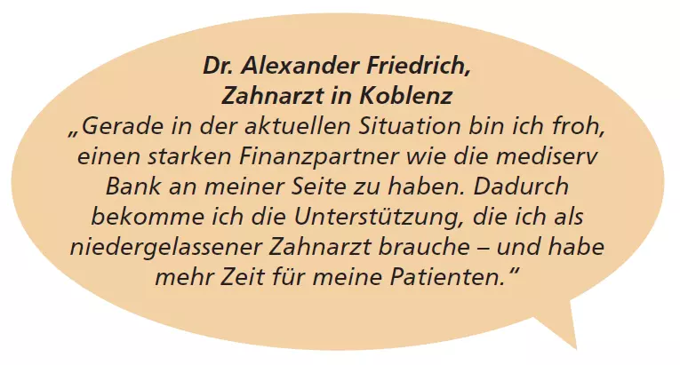 Aussage eines zufriedenen mediserv-Kunden.