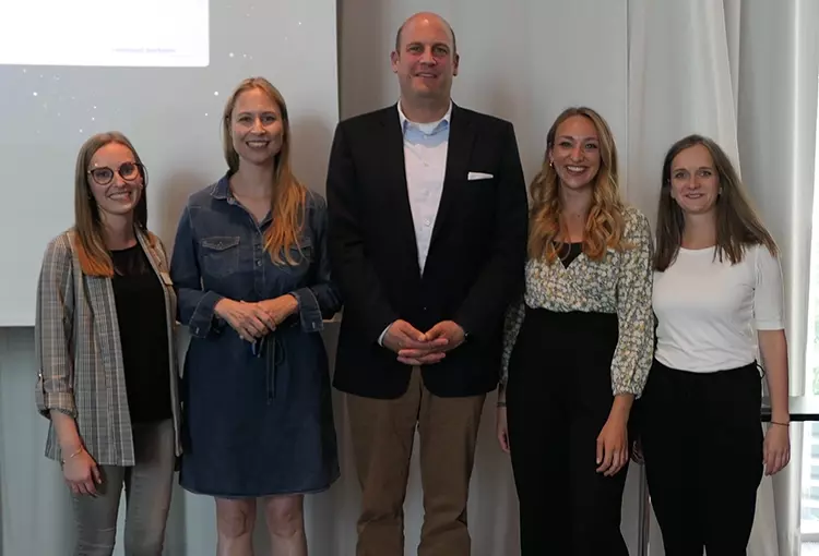 Referenten vom SC Direktoren Meeting (von links): Samira Probst, Dr. Anne Bauersachs, Dr. Florian Will, Paula Götze und Angela Bernauer.