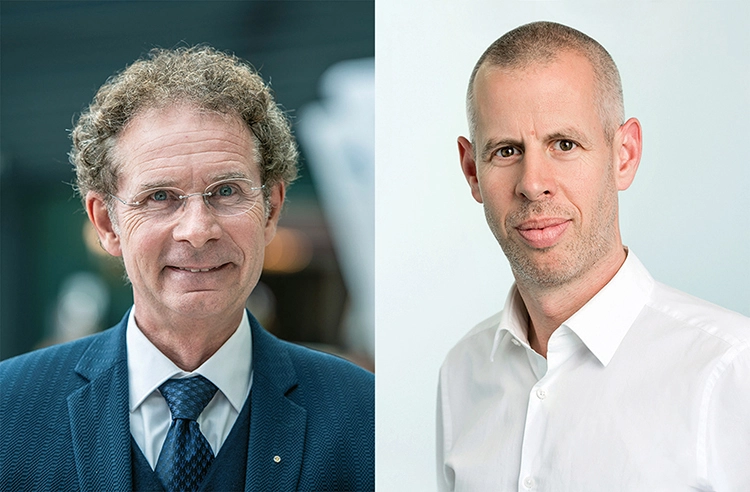 Die Präsidenten des DGI-Events: DGI-Präsident Prof. Dr. Dr. Knut A. Grötz, Wiesbaden (links) und DGI-Fortbildungsreferent Dr. Christian Hammächer, Aachen.