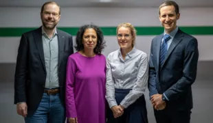 Der neu gewählte Vorstand der dgpzm von links nach rechts: PD Dr. Dr. 
Philipp Kanzow, Prof. Dr. Anahita Jablonski-Momeni, Prof. Dr. Cornelia Frese, 
Dr. Benedikt Luka.