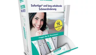 Praxen können die elmex® SENSITIVE PROFESSIONAL REPAIR & PREVENT selbst ausprobieren. Ein Muser-Dispenser kann bestellt werden.