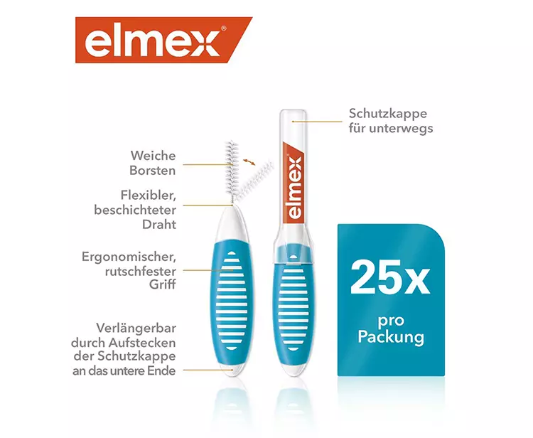 elmex® Interdentalbürsten (Größe 3) Detailansicht.