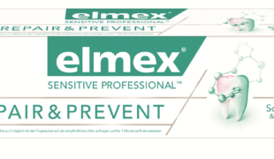 Die neue elmex® SENSITIVE PROFESSIONALTM Repair&Prevent Zahnpasta.