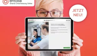 Mit der Unterweisungs-App entolia können Sie Ihre Mitarbeiterunterweisungen unabhängig von Zeit und Ort flexibel durchführen.