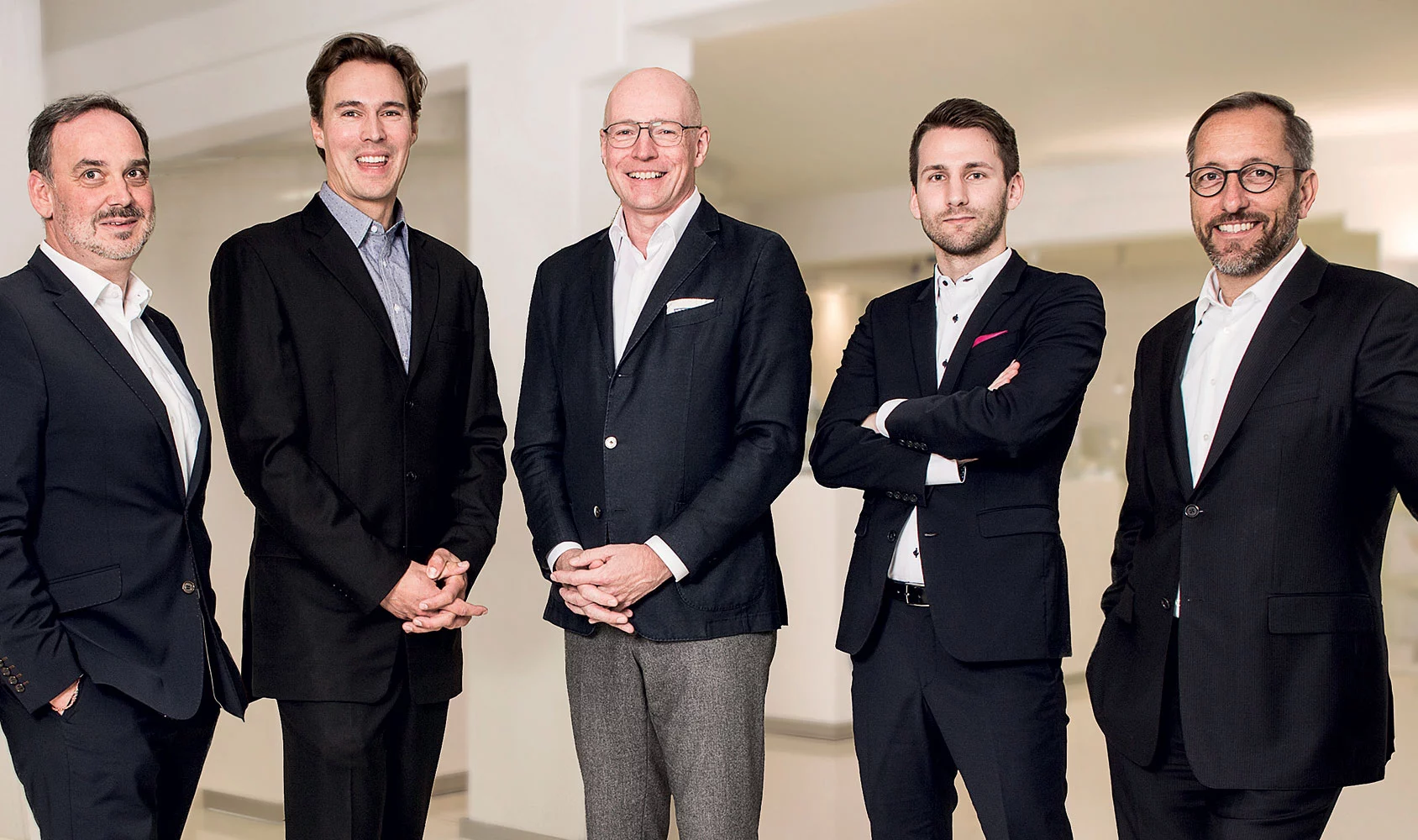 (v.l.) M. Lange (Leiter NWD Services), Chr. Henrici (Geschäftsführer OPTI), Bernd Thomas Hohmann (Geschäftsführer NWD), Th. Harbeck (Geschäftsführer OPTI) und Th. Erbslöh (Geschäftsführer NWD) freuen sich über die exklusive Partnerschaft.